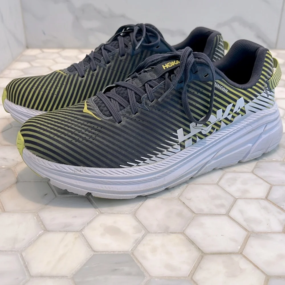 Hoka Rincon 2 Striped Navy Running Athletic Sneakers Men’s Size 11.5